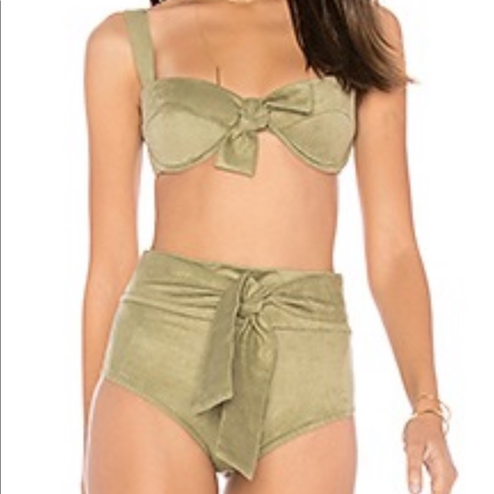 Montce Swim: Bow top & belted high rise Bottom